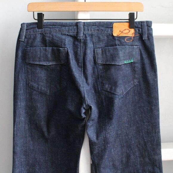 Pierce Jeans Women's Midnight Blue 8"Low-Rise Wide Flared Jeans Size 31 - Picture 4 of 8